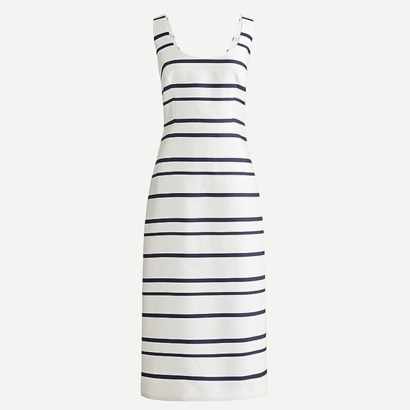 Jcrew Scoopneck midi dress in jacquard stripe 00 NWT - Picture 1 of 4